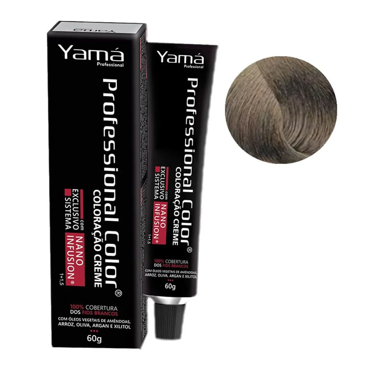 Tinta Profissional Color 60g 7.17 Louro Medio Acinzentado Marrom Yama