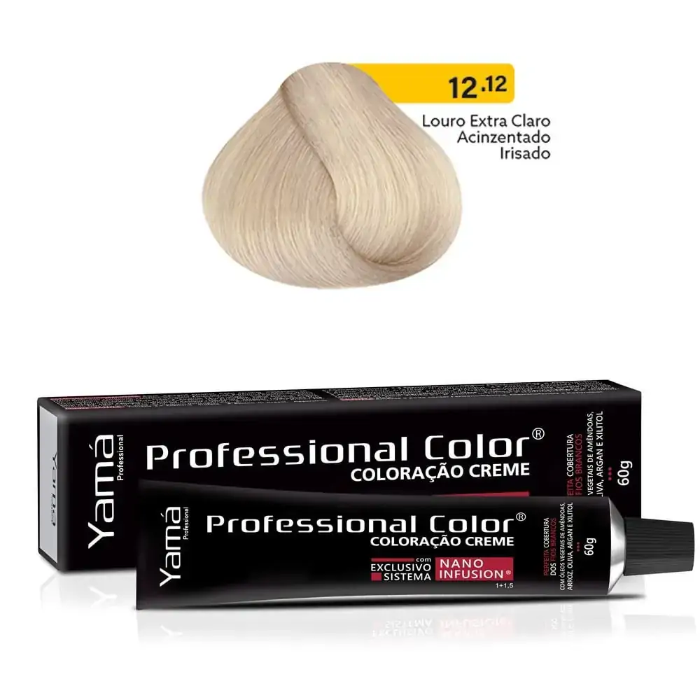 Tinta Profissional Color 60g 12.12 Louro Extra Claro Acin. Irisado Yama