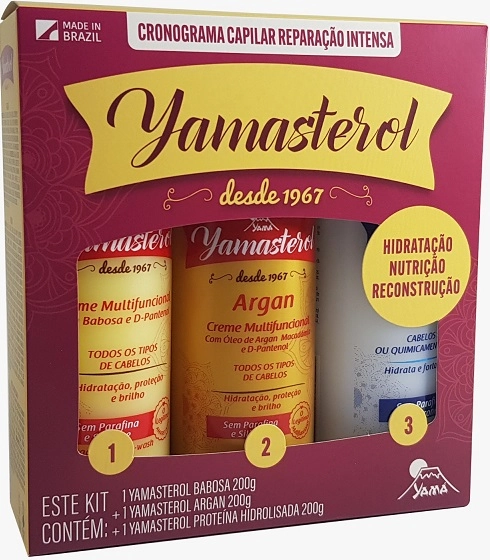 Kit Multif Yamasterol 200g C/3 Babosa/argan/prot Hidrolisada