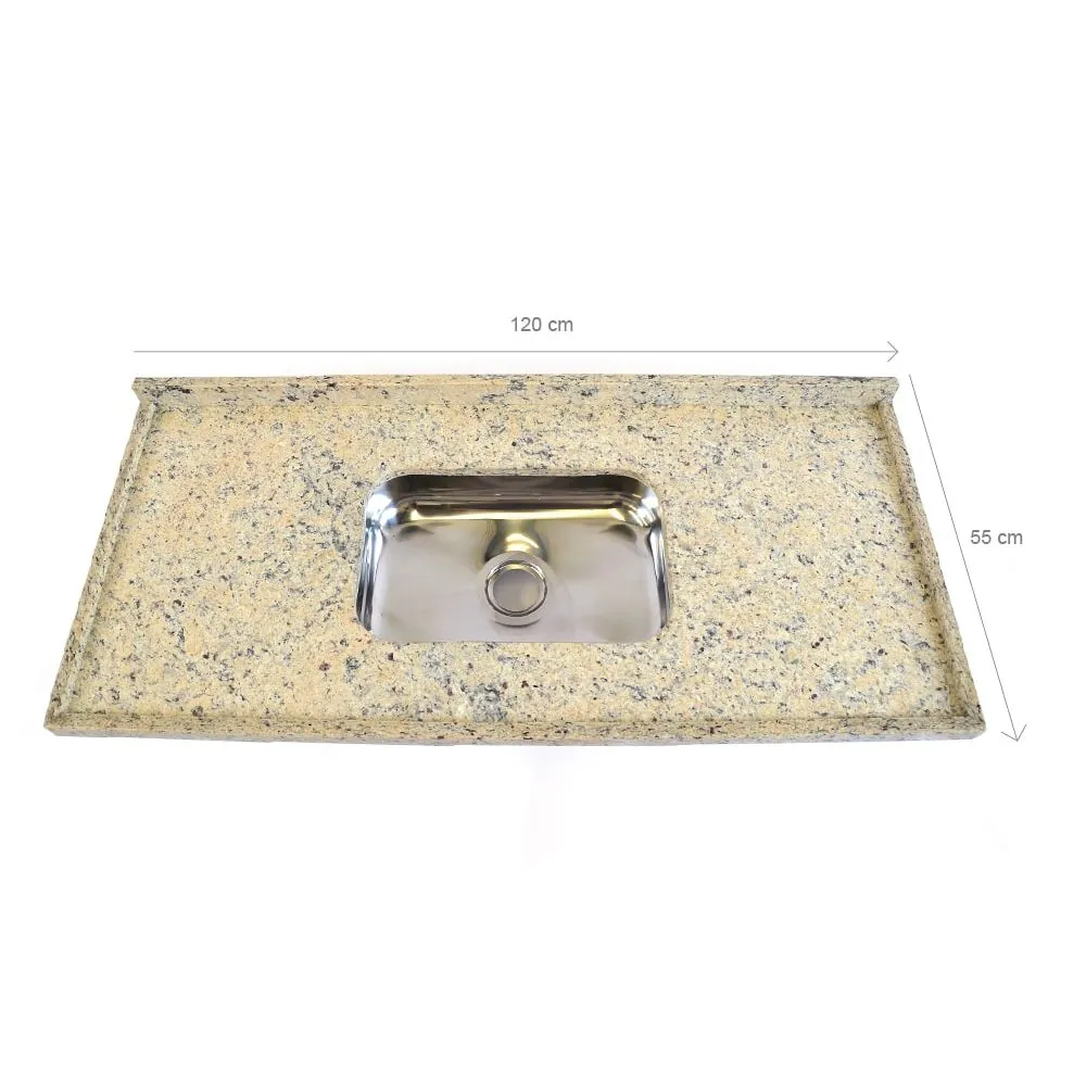 Pia De Granito Para Cozinha Santa Cecília – 120x55cm – Granito Santa Cecília