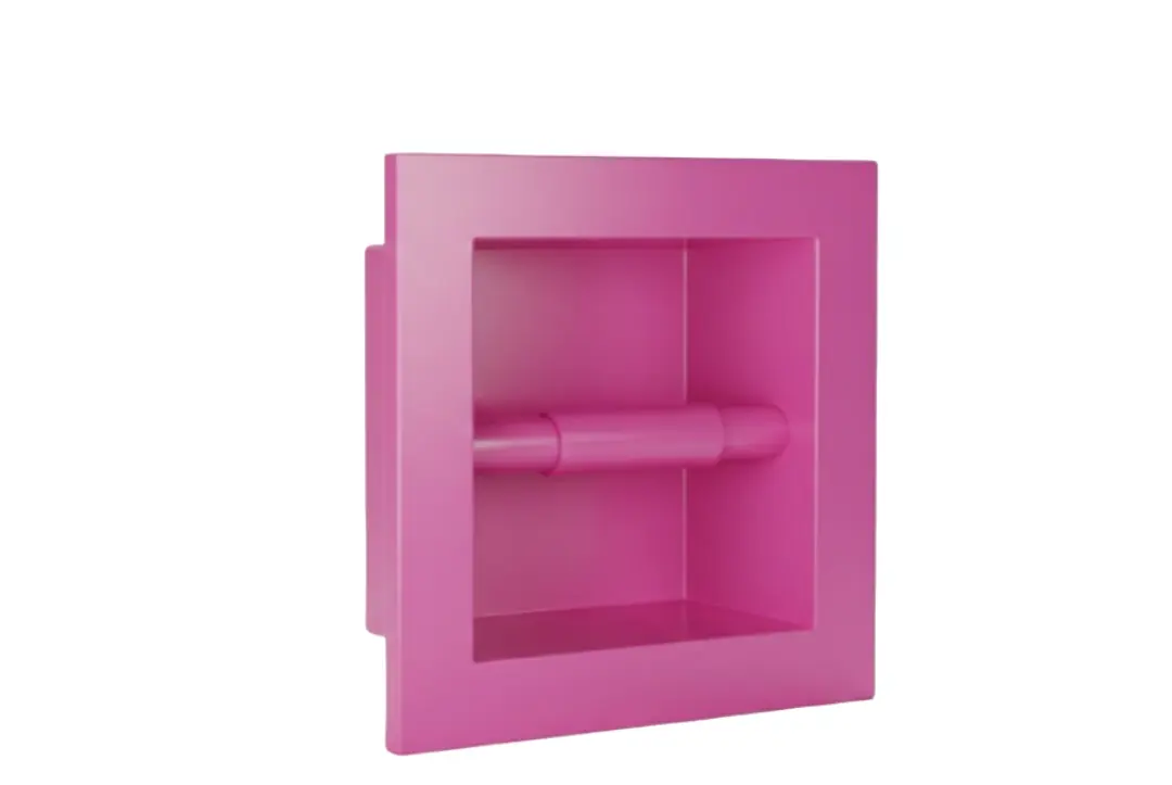 Nicho Porta Papel Higiênico Embutir Quartzo Rosa Esculpida Rosa