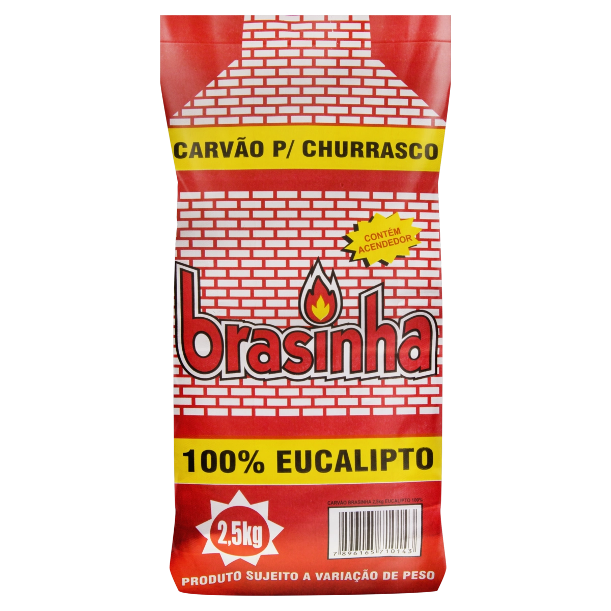 Carvão 100 Eucalipto Para Churrasco Brasinha Pacote 2,5kg