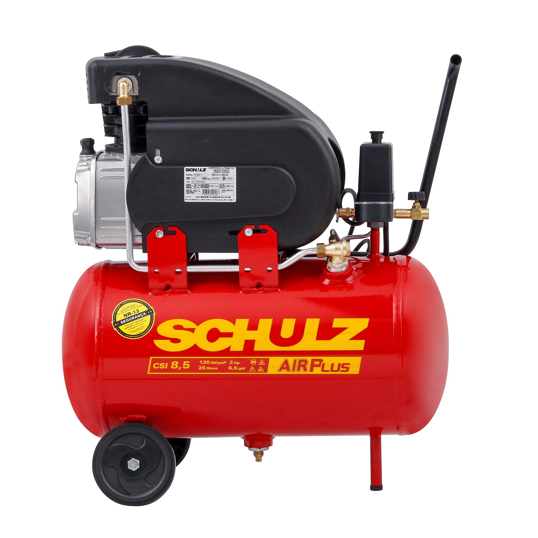 Compressor de Ar AirPlus CSI 8,5/25L 2HP 127V (110V) Schulz