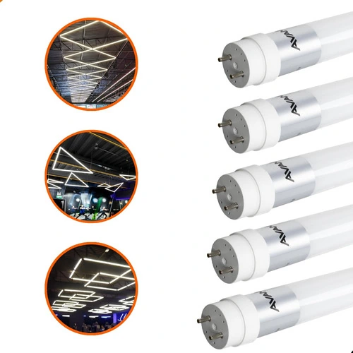 Kit 5 Lâmpadas Tubular 18w Vidro Led T8 1,20m Branco - Branco Quente