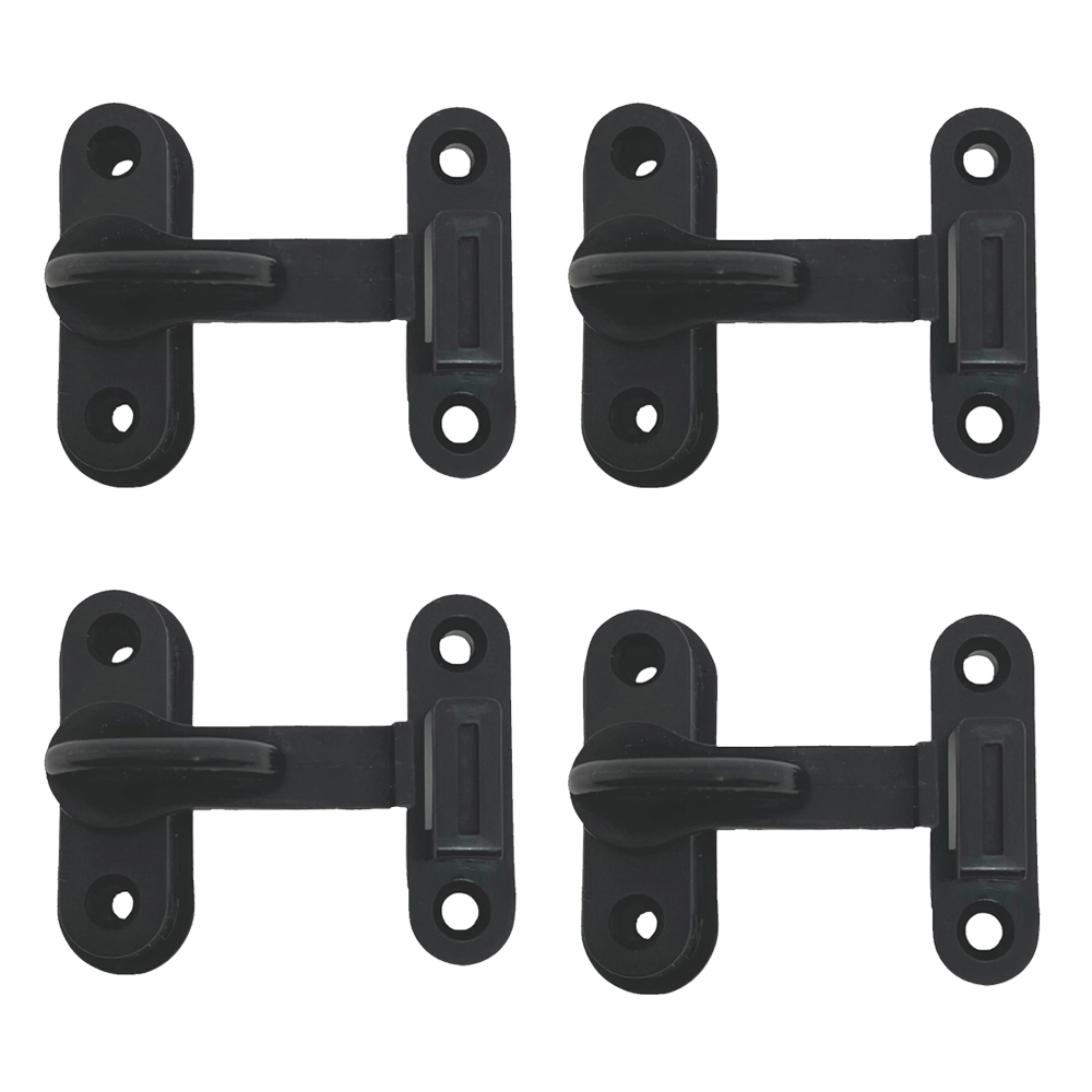 Kit 4 Tranqueta Trinco Pvc P/ Porta Sanfonada Janela Preto