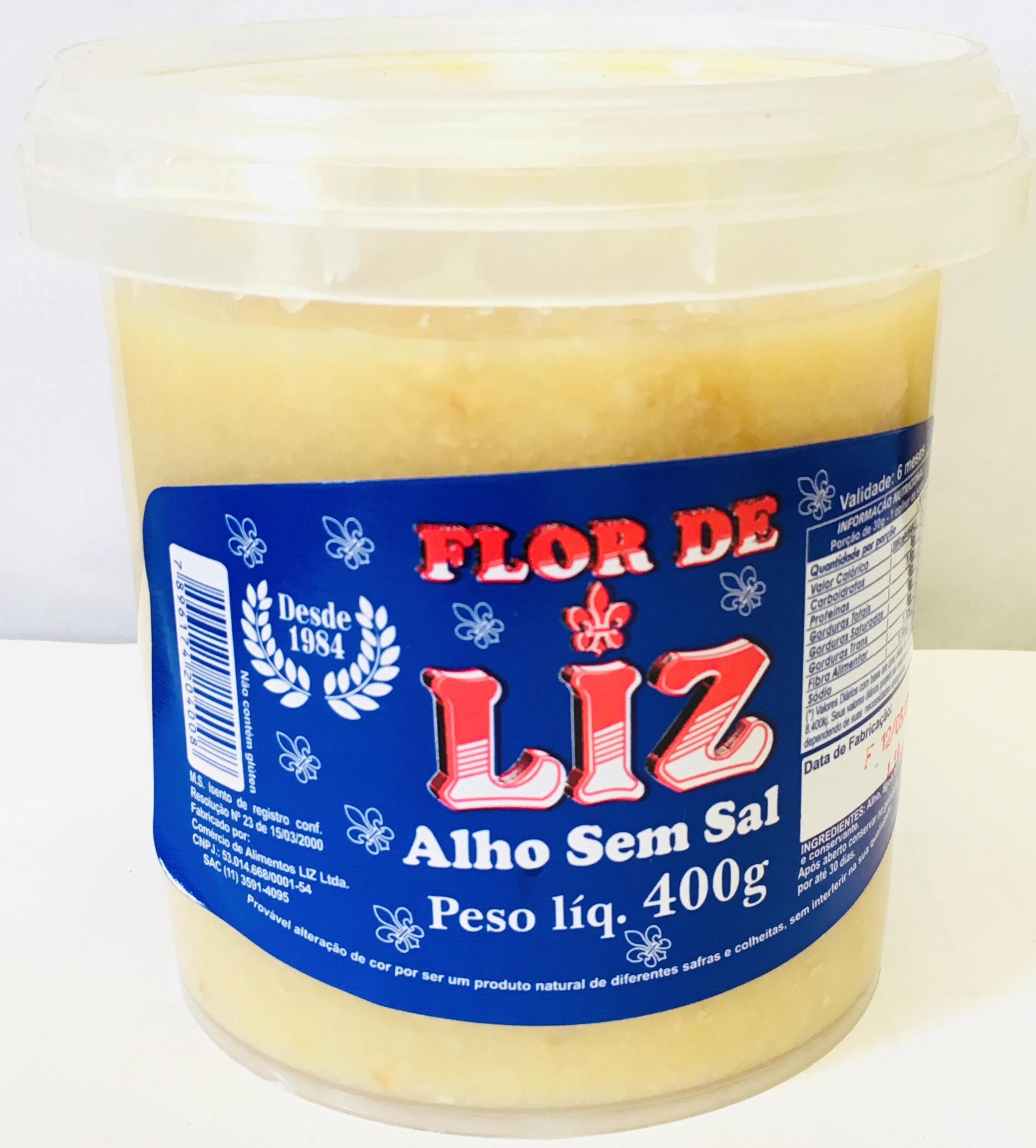 Alho Liz Picado S/sal Pte 400gr