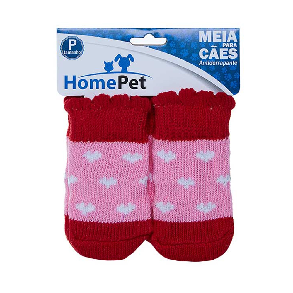 Meia Home Pet Rosa Ccoracoes P