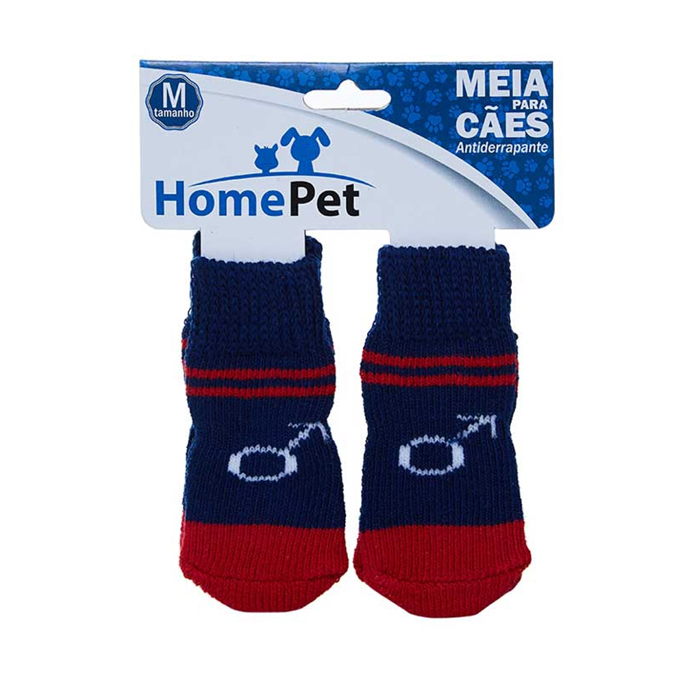 Meia Home Pet Simbolo Azul M
