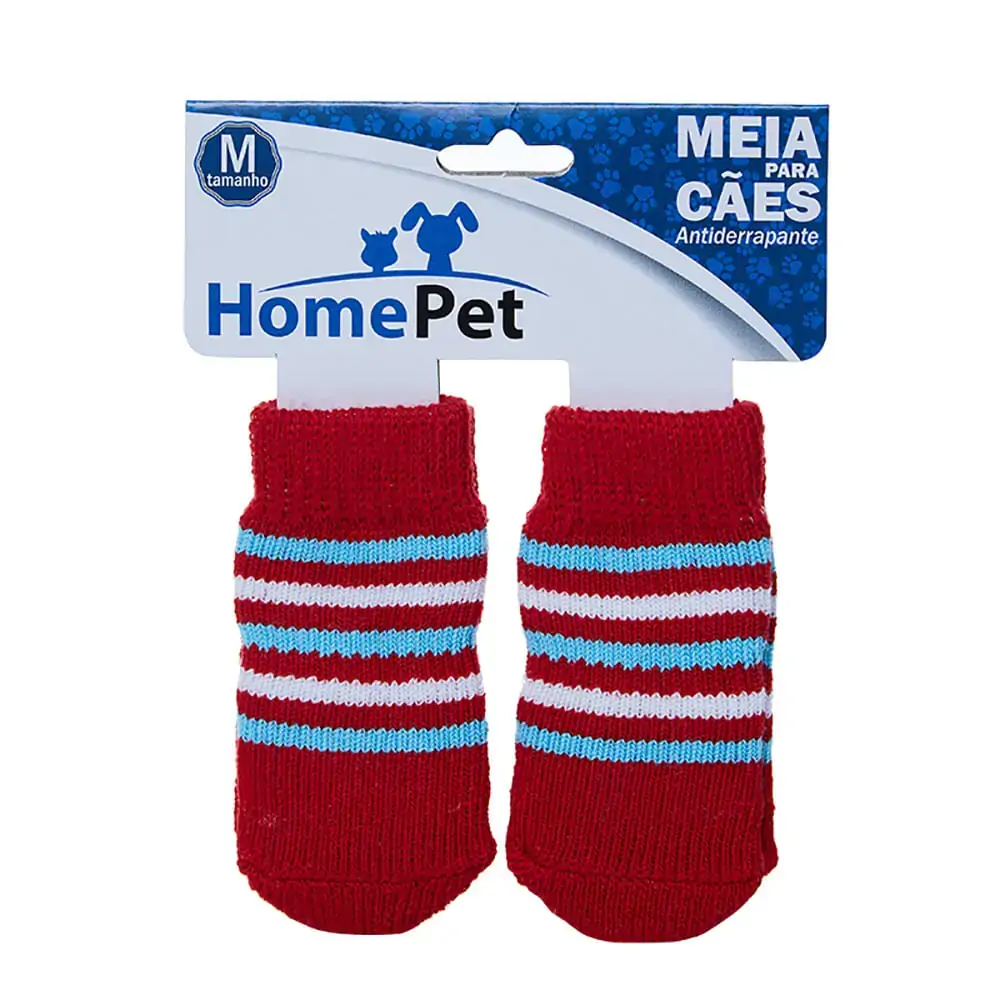 Meia Listrada Vermelha HomePet Média