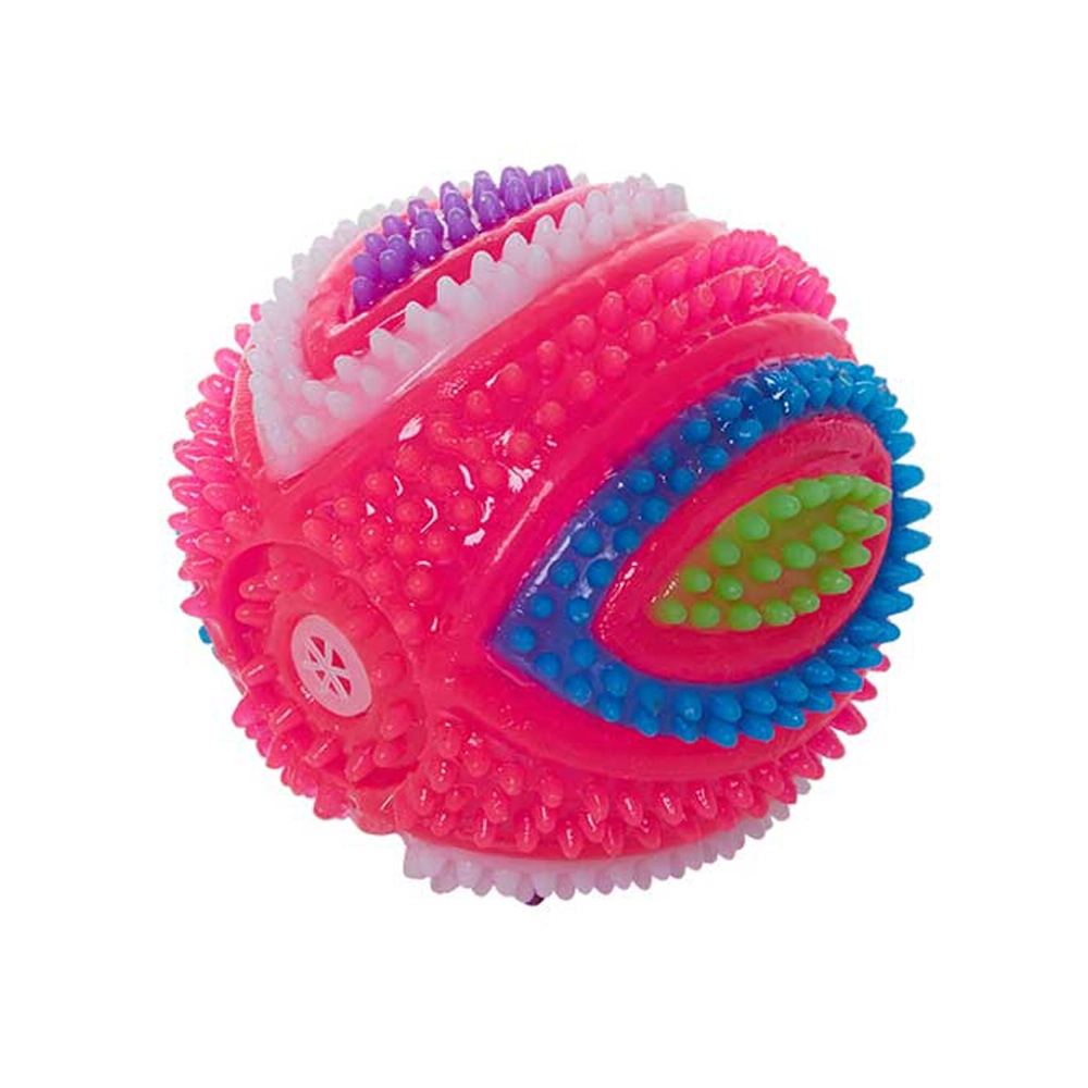 Brinq Bola Vinil Homepet 9cm C/luz Cores Variadas