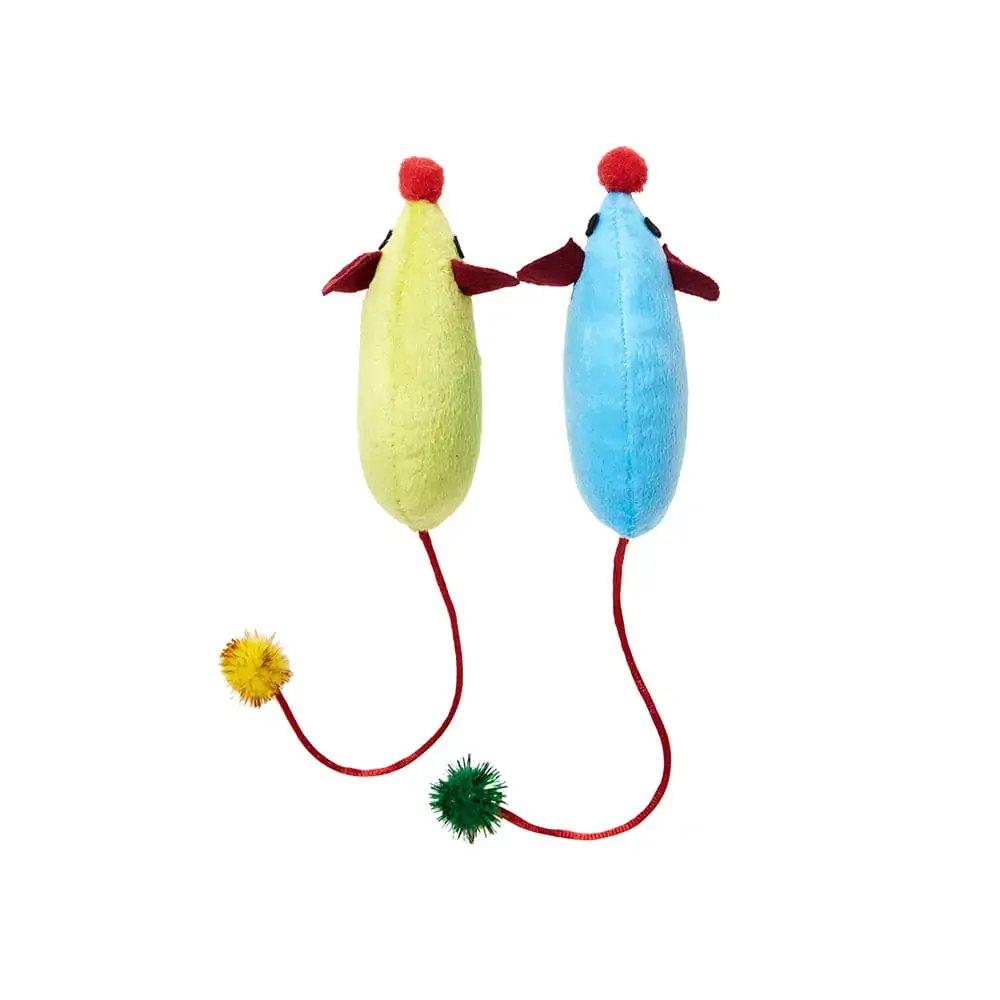 Brinquedo com CatNip para Gatos Ratinho Coloridas Home Pet 2 unidades