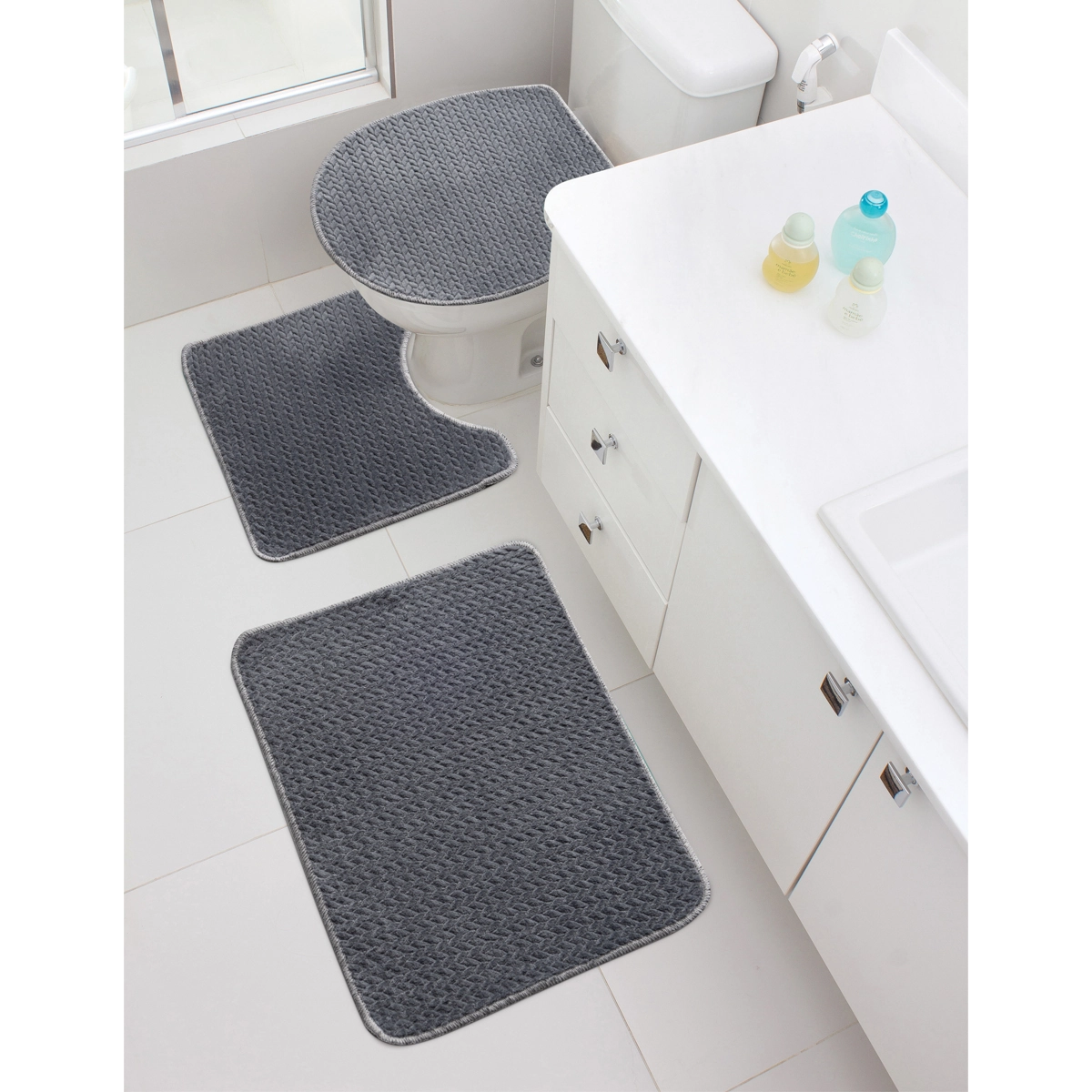 Kit Tapete Banheiro Cristal Zinco 3pcs 82016 Jolitex