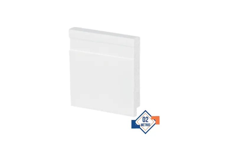 Rodapé Poliestireno 07x1x200cm Frisado Slim Branco 51907 Arquitech