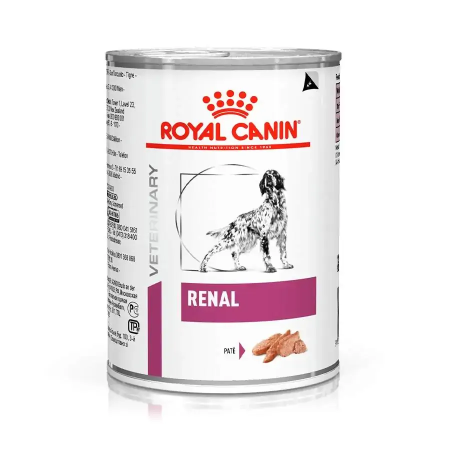 Ração úmida Royal Canin Lata Veterinary Renal Cães Adultos 410g