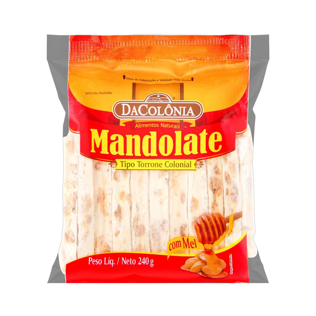 Mandolate Torrone Colonial Com Mel Dacolônia Pacote 240g