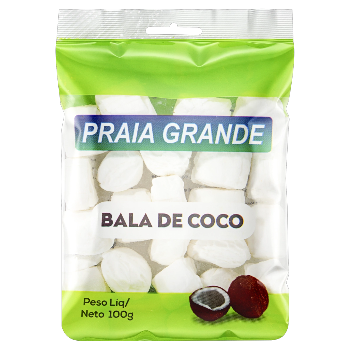 Bala Coco Praia Grande Pacote 100g