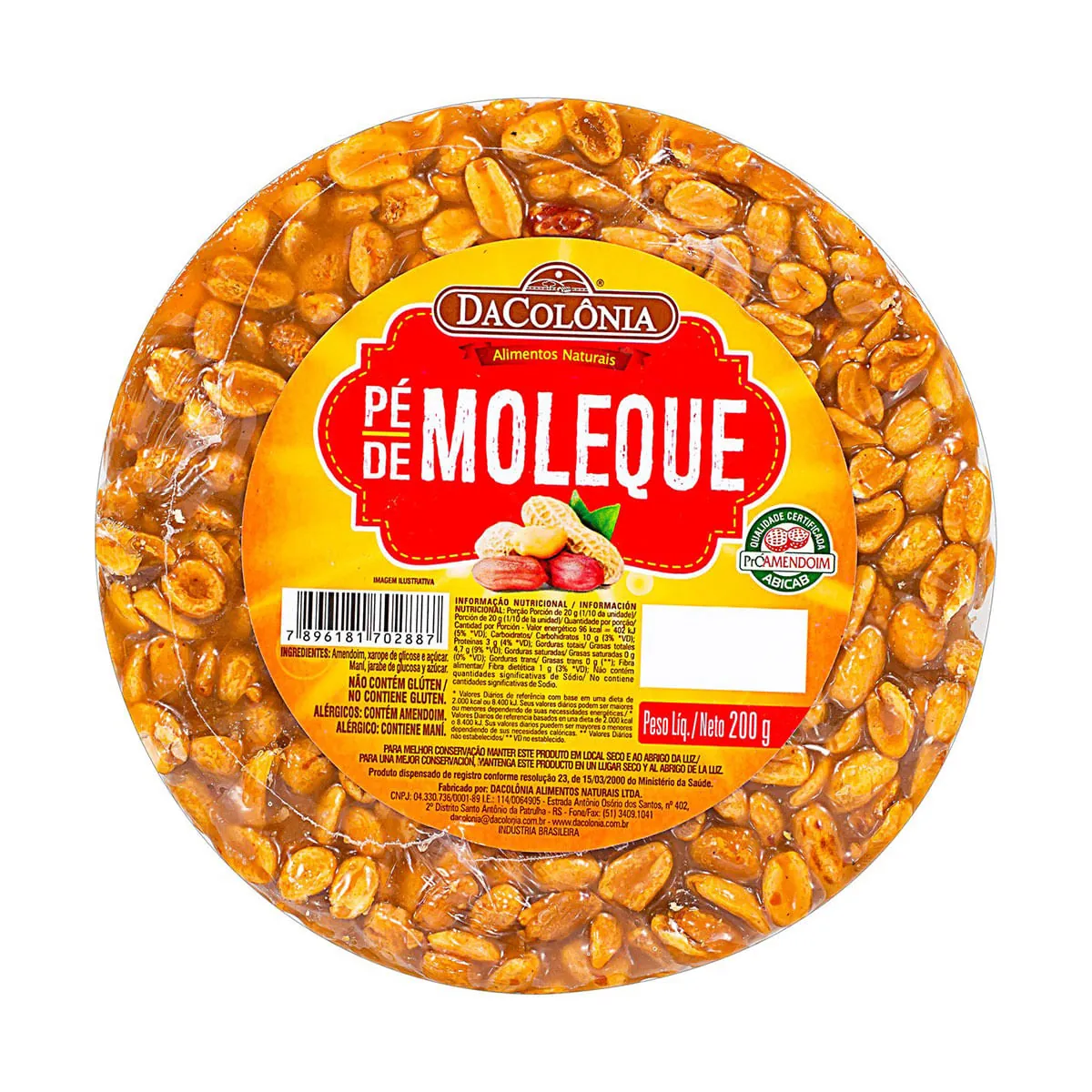 Pé De Moleque Dacolônia 200g