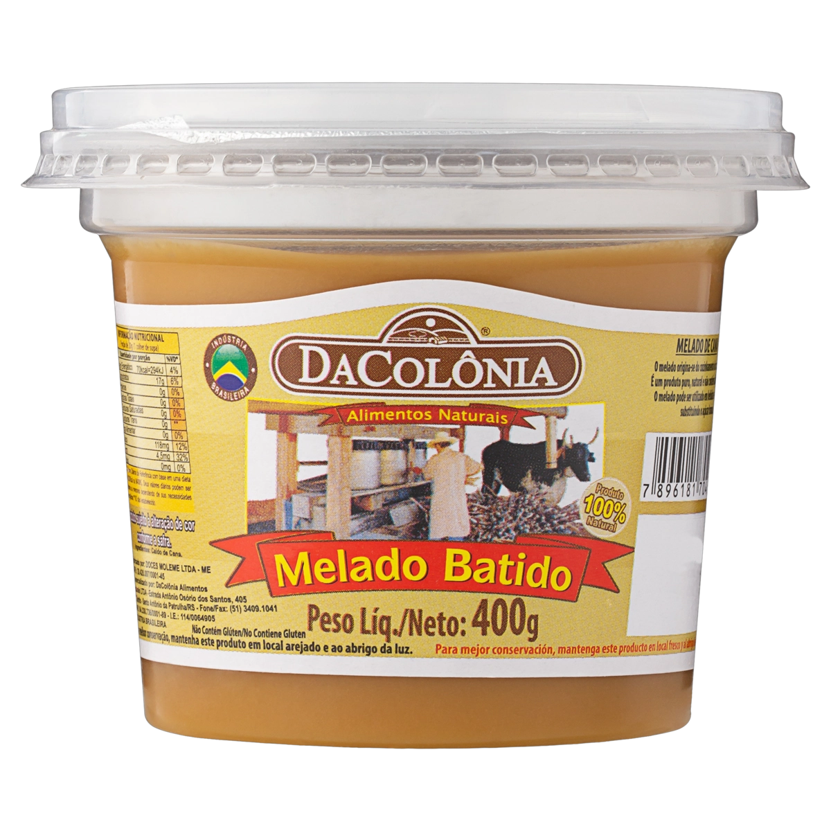 Melado De Cana Batido Dacolônia Pote 400g