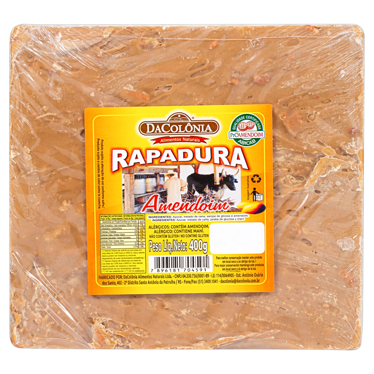 Rapadura Com Amendoim Dacolônia 400g