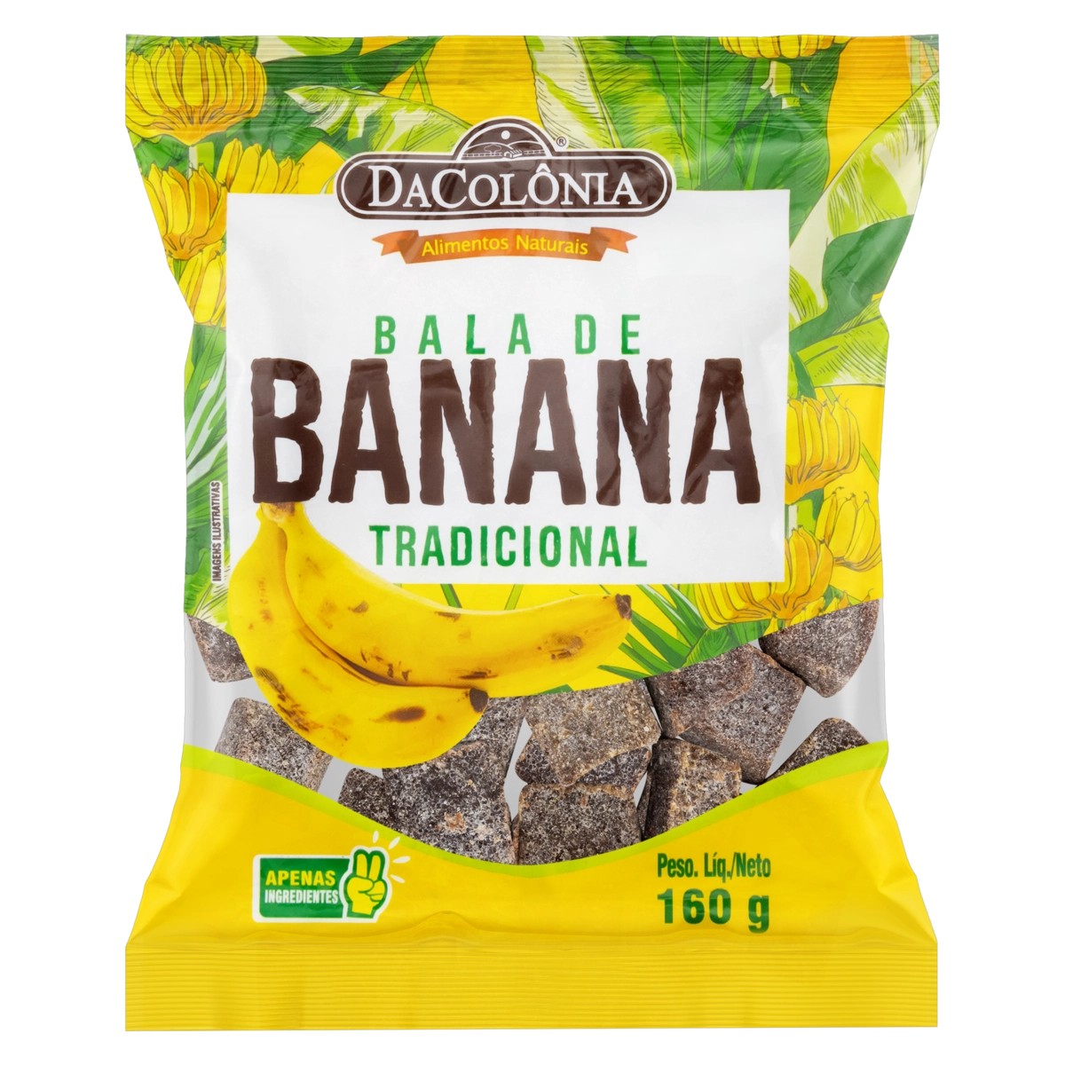 Bala De Banana Tradicional Dacolônia Pacote 160g