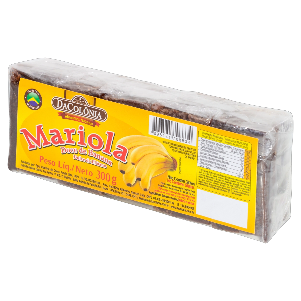Mariola De Banana Dacolônia Pacote 300g