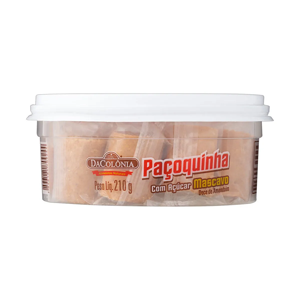Paçoquinha Com Açúcar Mascavo Dacolônia Pote 210g