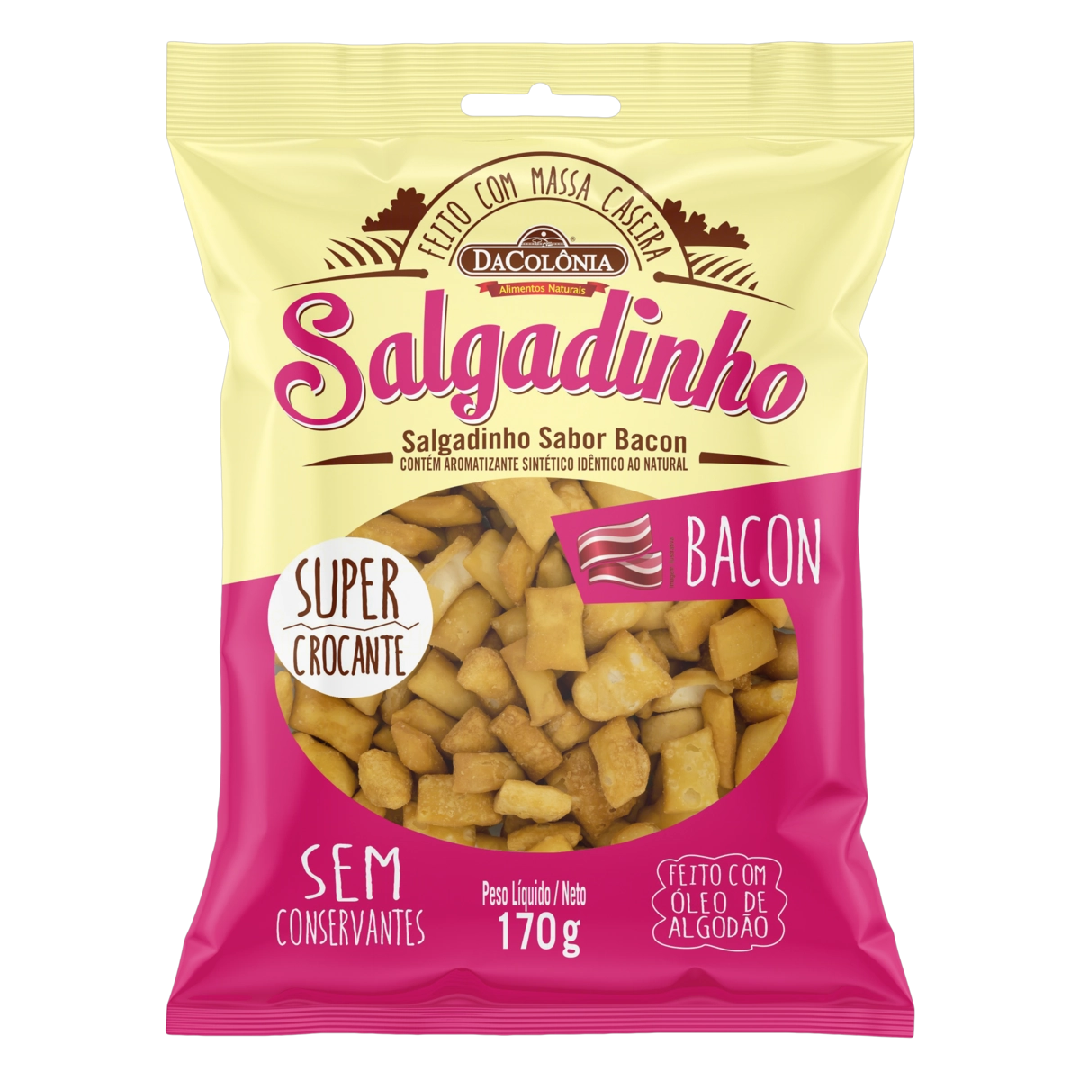 Salgadinho De Trigo Bacon Dacolônia Pacote 170g
