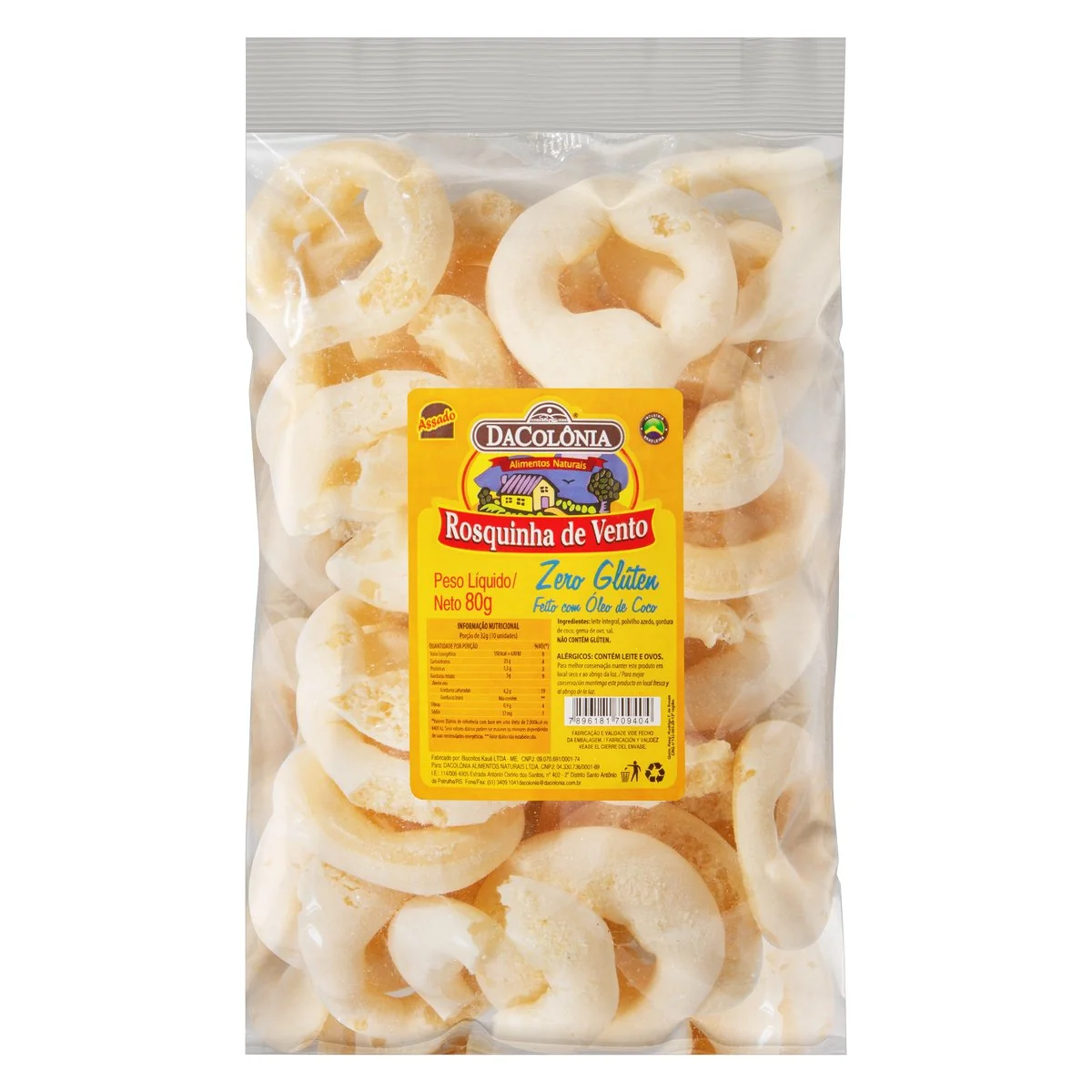 Rosquinha De Polvilho Rosquinha Dacolônia Pacote 80g