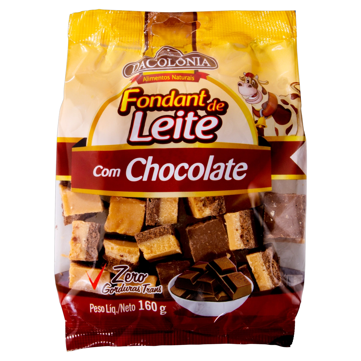 Fondant De Leite Com Chocolate Dacolônia Pacote 160g