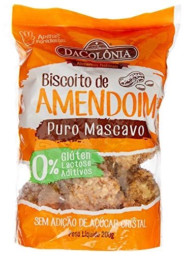 Biscoito Amendoim Sem Glúten Zero Lactose Dacolônia Sachê 200g