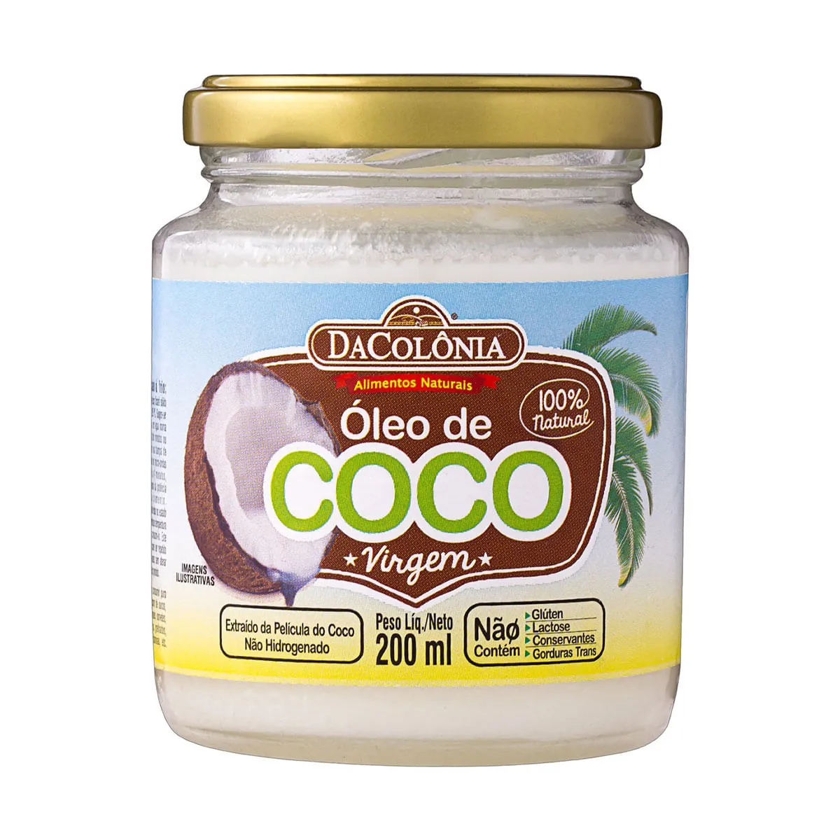 óleo De Coco Virgem Dacolônia Vidro 200ml