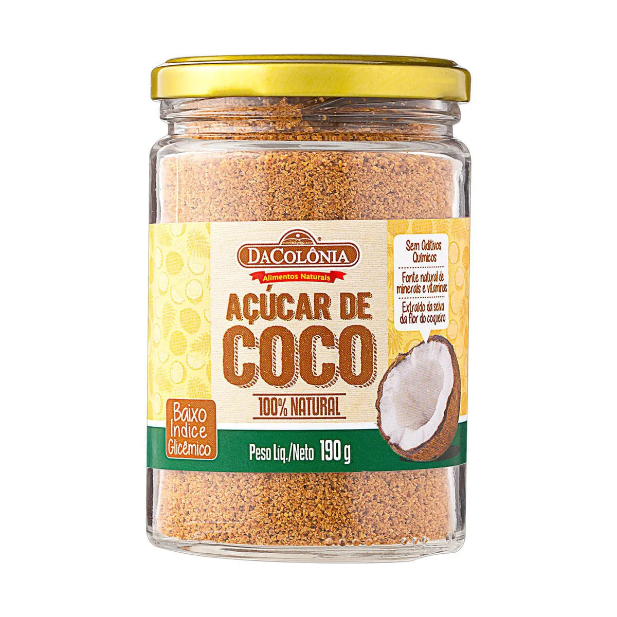 Açúcar De Coco Dacolônia Vidro 190g