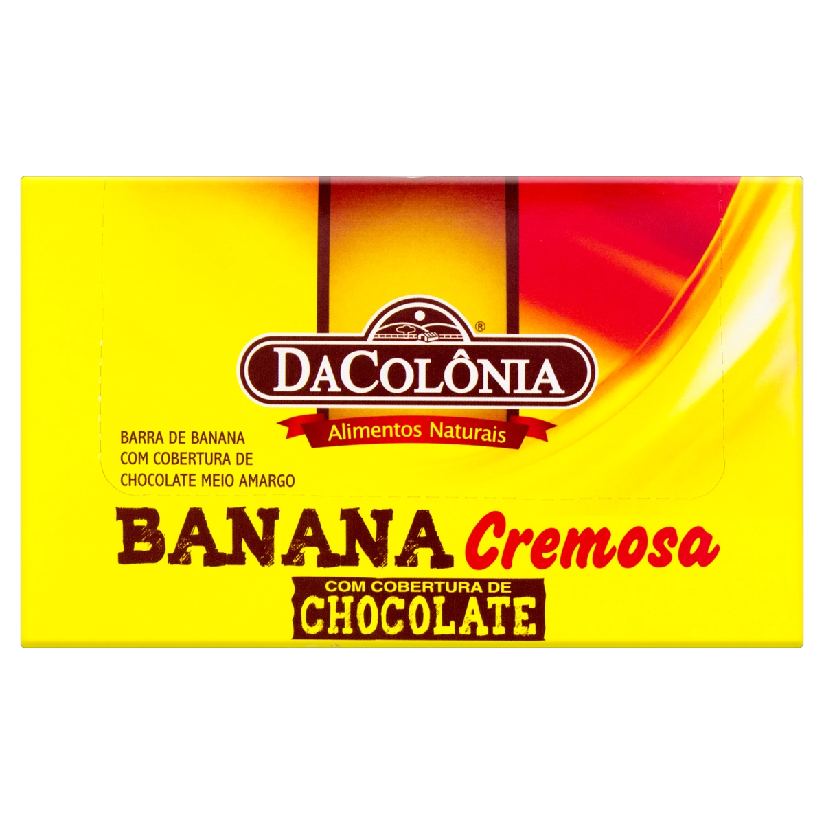 Banana Cremosa Cobertura Chocolate Dacolônia Caixa 624g 24 Unidades