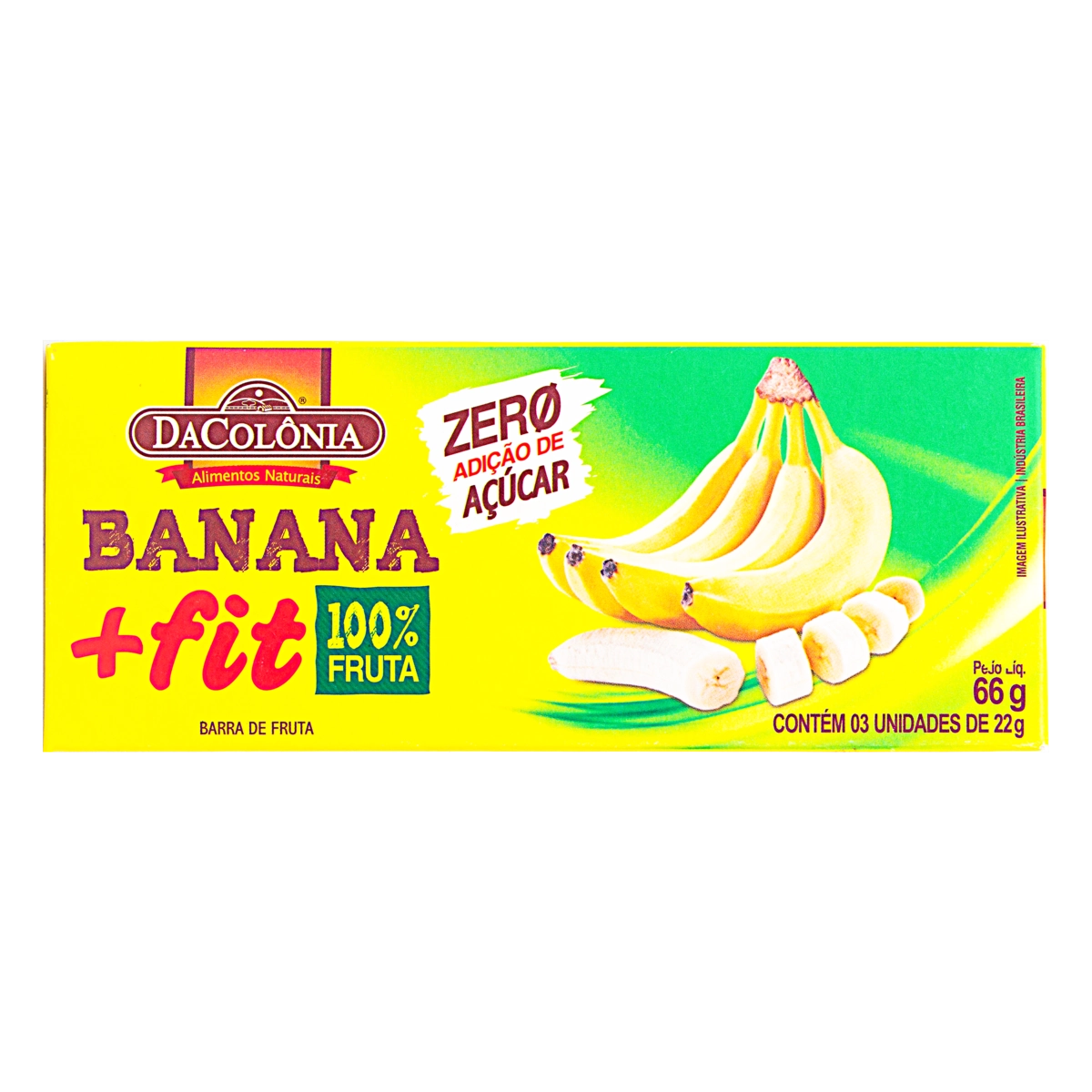 Barra De Frutas Banana Dacolônia Fit Caixa 66g 3 Unidades