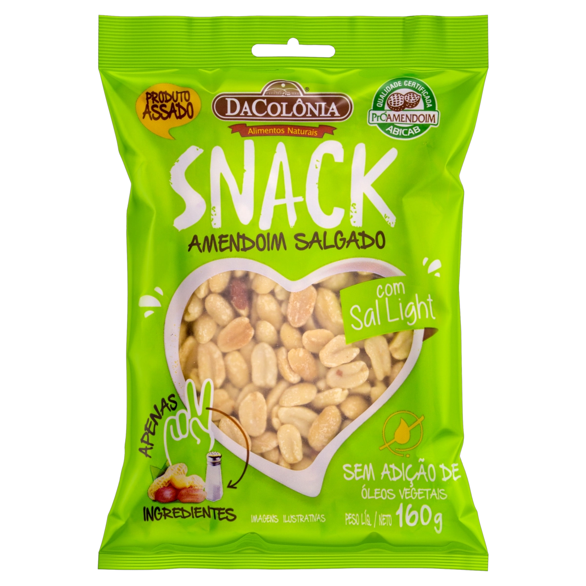 Amendoim Com Sal Dacolônia Snack Pacote 160g