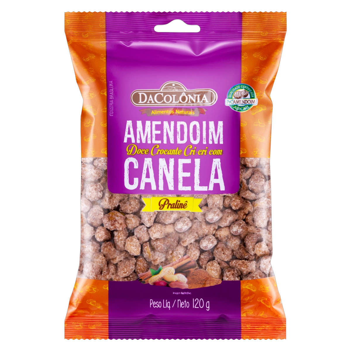 Amendoim Cri Cri Pralinê Com Canela Dacolônia Pacote 120g