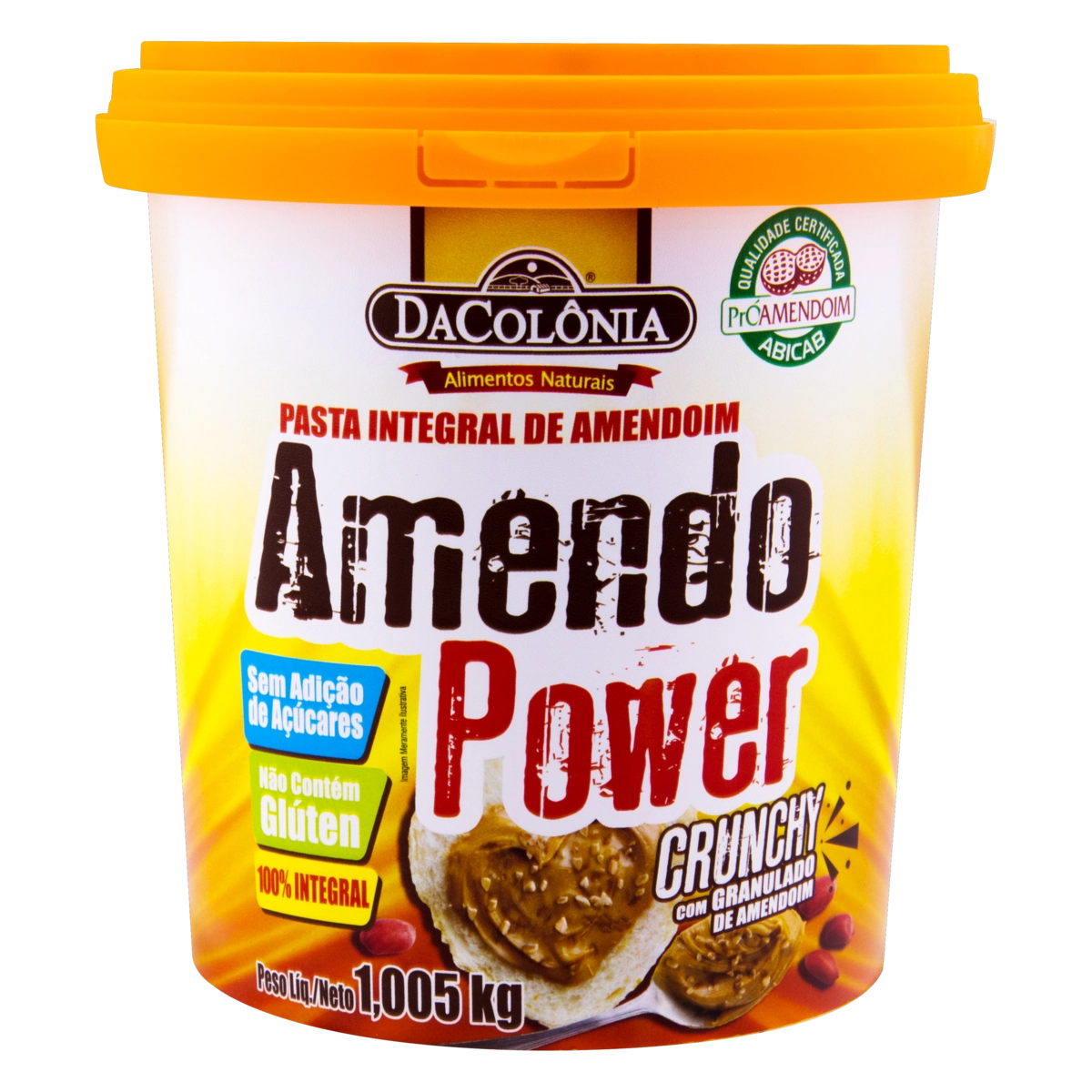 Pasta De Amendoim Crunchy Integral Dacolônia Amendo Power Pote 1,005kg