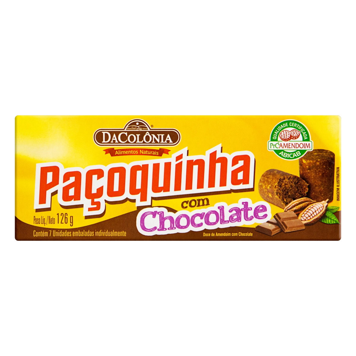 Paçoquinha Com Chocolate Dacolônia Caixa 126g