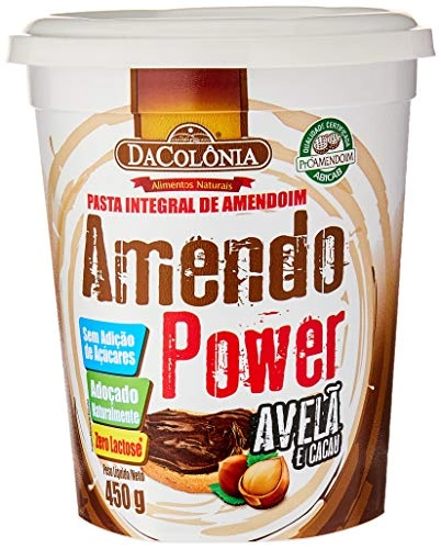 Pasta De Amendoim Integral Avelã E Cacau Zero Lactose Dacolônia Amendo Power Pote 450g