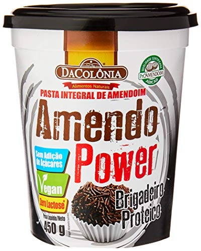 Pasta De Amendoim Integral Brigadeiro Proteico Zero Lactose Dacolônia Amendo Power Pote 450g