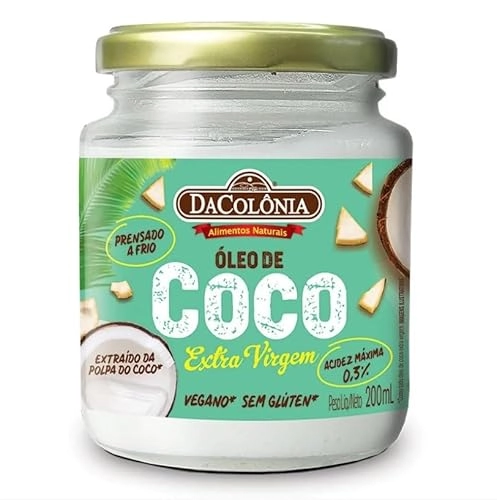óleo De Coco Extra Virgem Dacolônia Vidro 200ml
