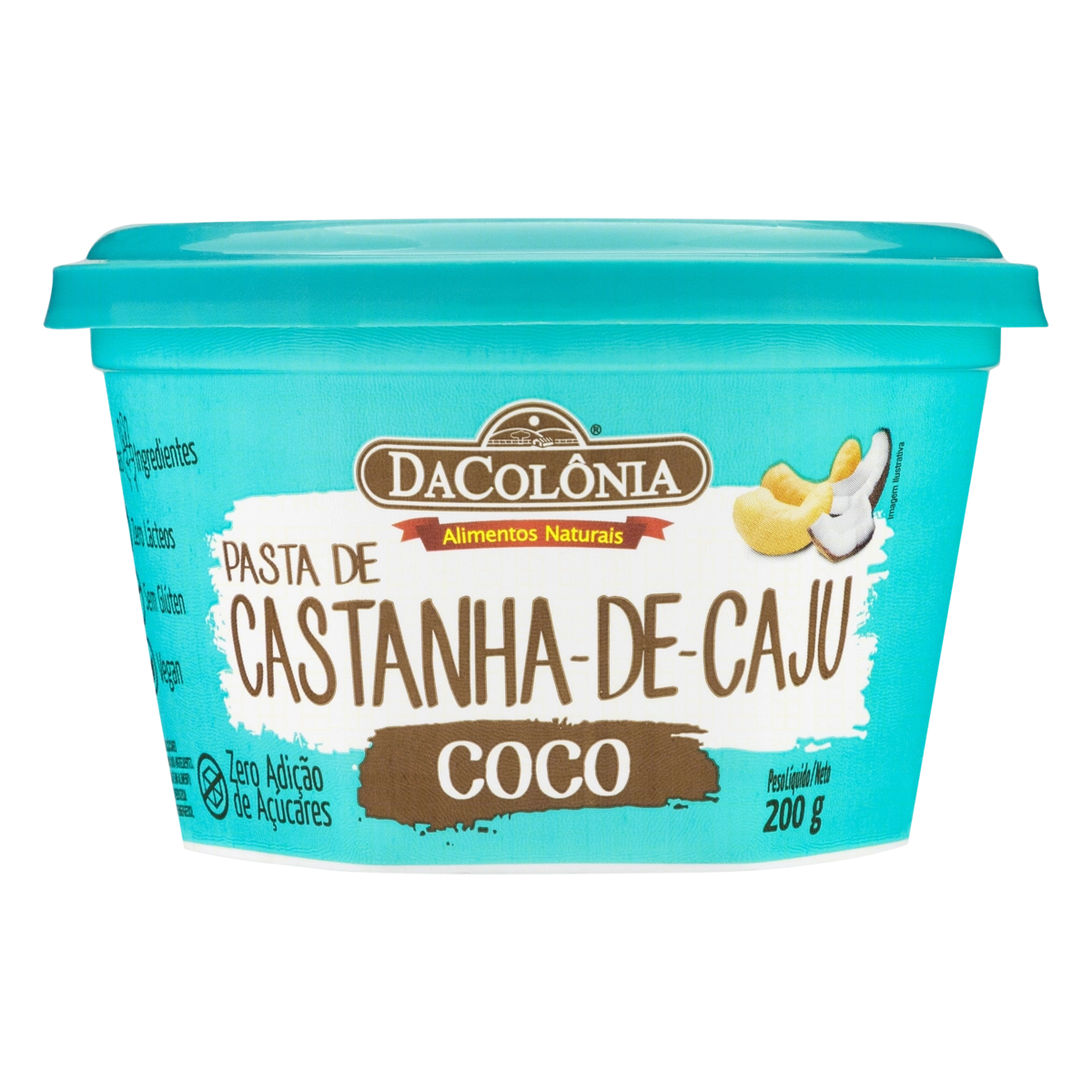 Pasta De Castanha De Caju Com Coco Dacolônia Pote 200g