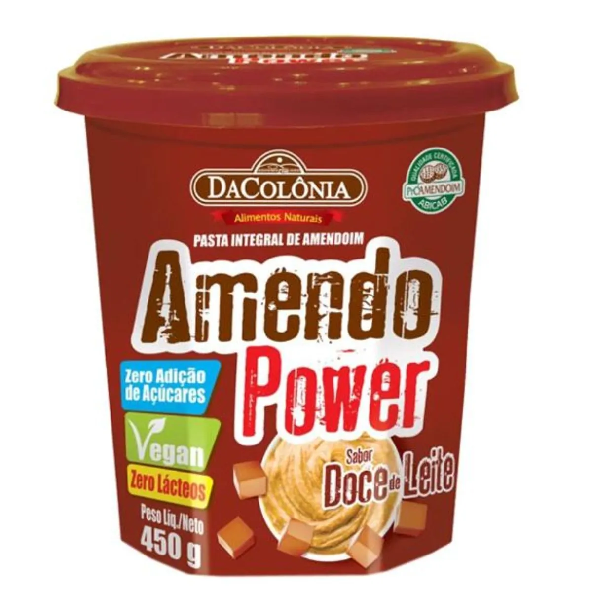 Pasta De Amendoim Integral Doce De Leite Dacolônia Amendo Power Pote 450g