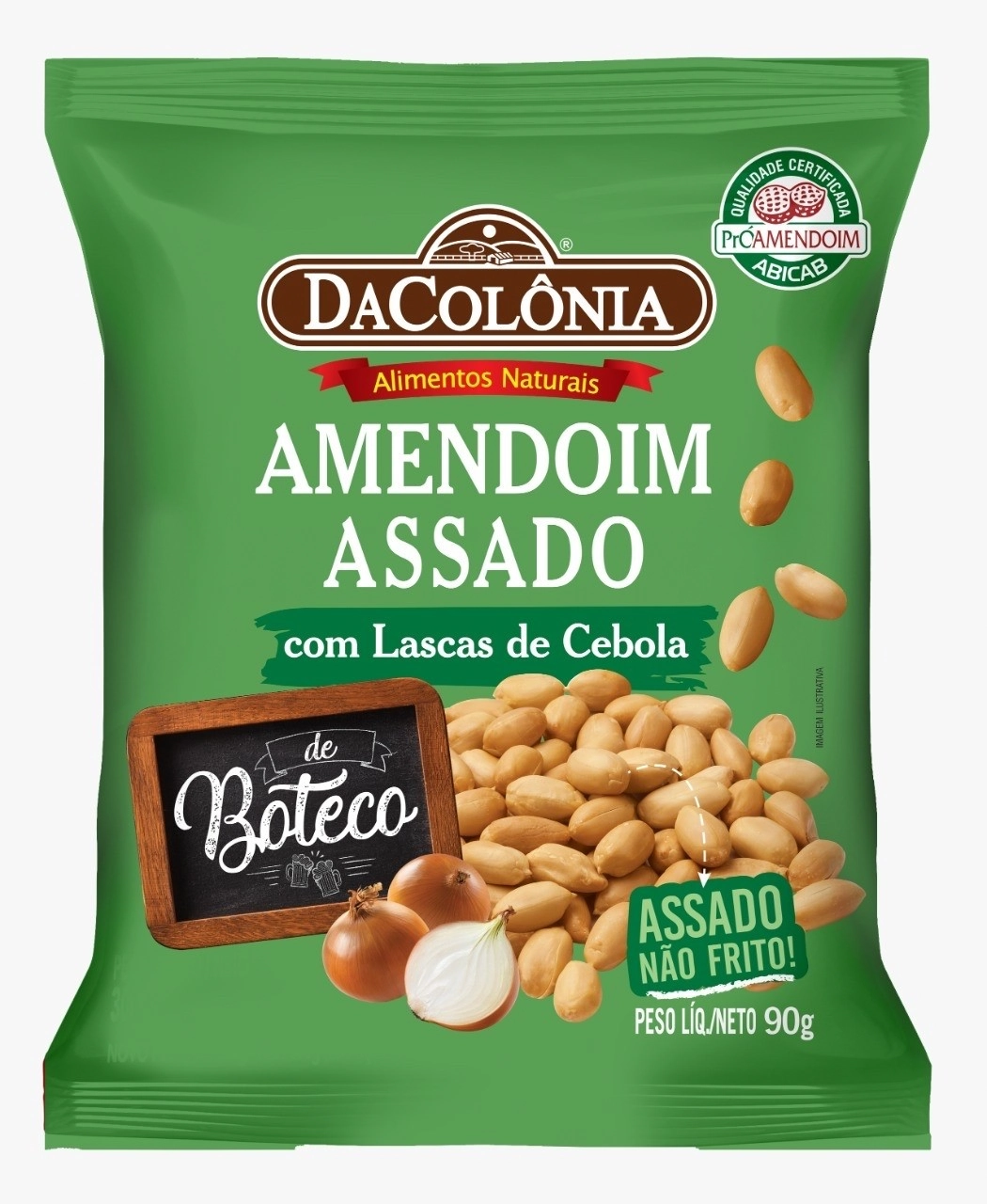 Amendoim Assado Com Lascas De Cebola Dacolônia De Boteco Pacote 90g