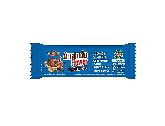 Barra De Proteína Cookies Cream Dacolônia Amendo Power Protein Bar Pacote 50g