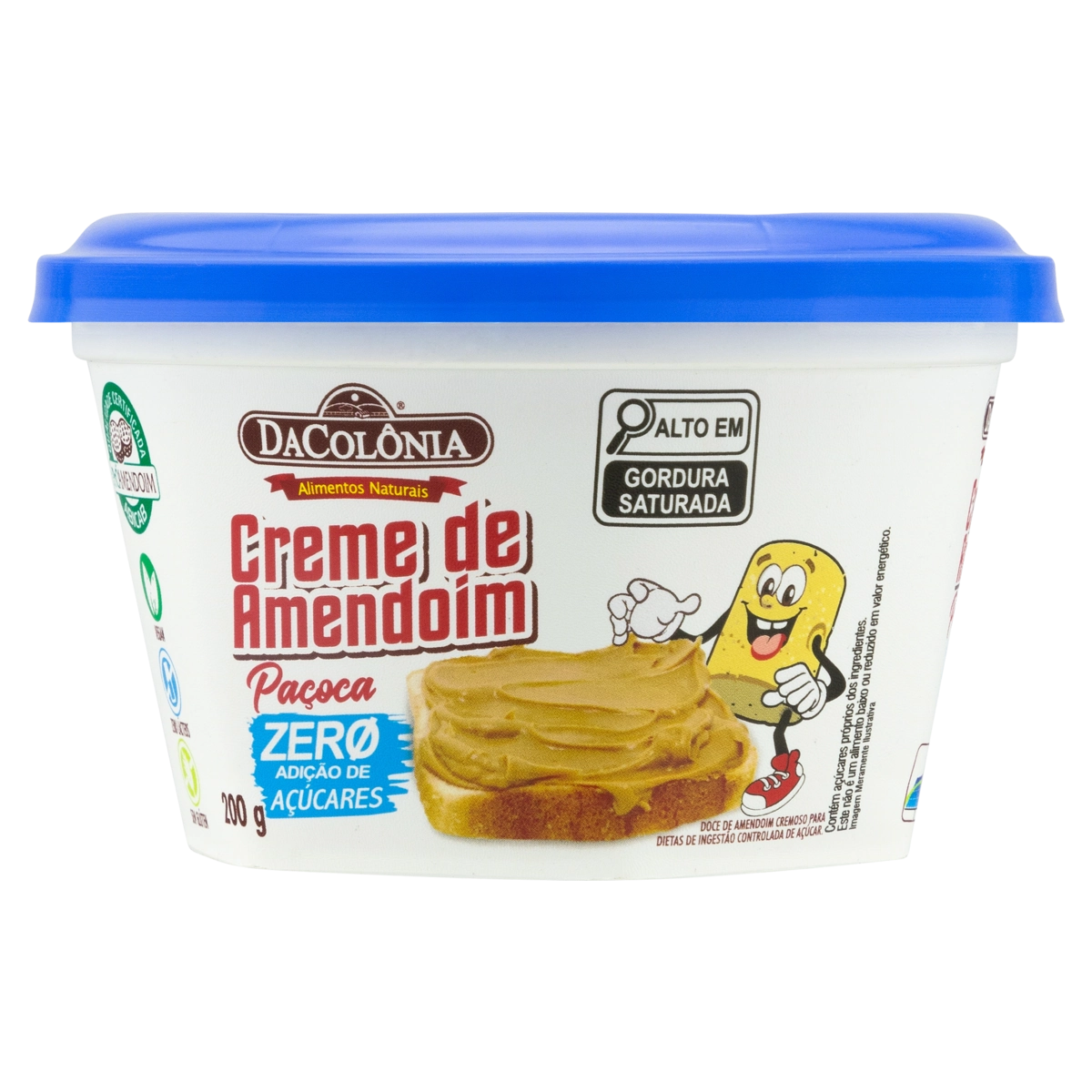 Creme De Amendoim Paçoca Zero Lactose Dacolônia Pote 200g