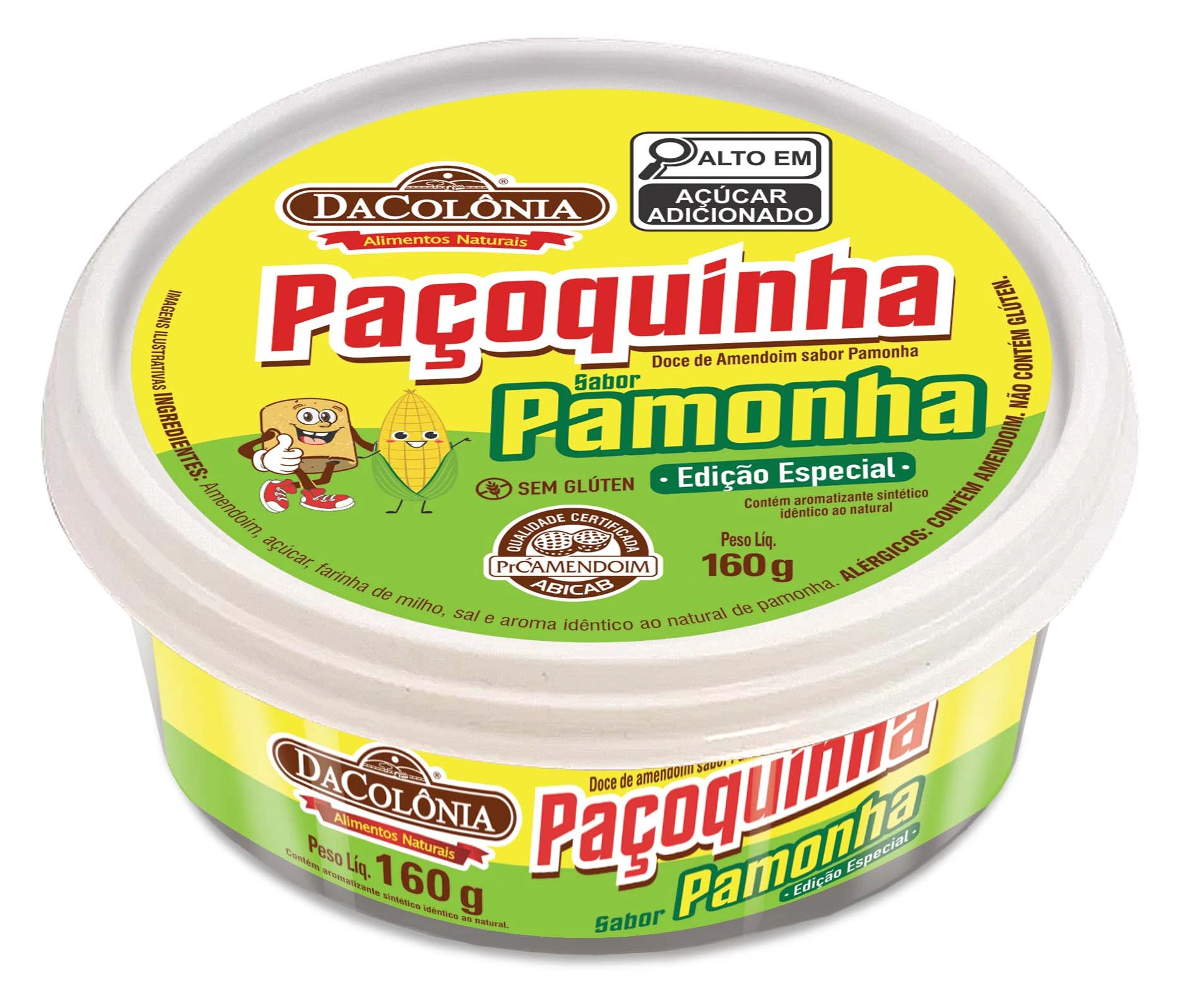 Paçoquinha Rolha Pamonha Dacolônia Pote 160g