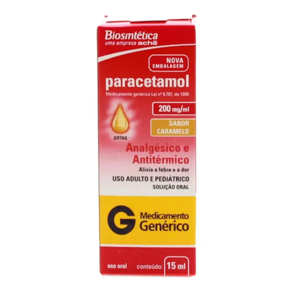 Paracetamol 200mg/ml Caramelo Aché Caixa 15ml Gotas