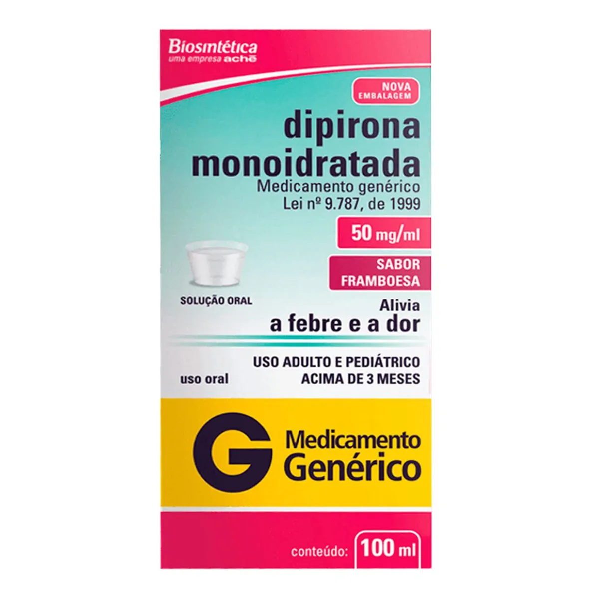 Dipirona Sódica 50 Mg/ml Xarope Biosintética Genérico