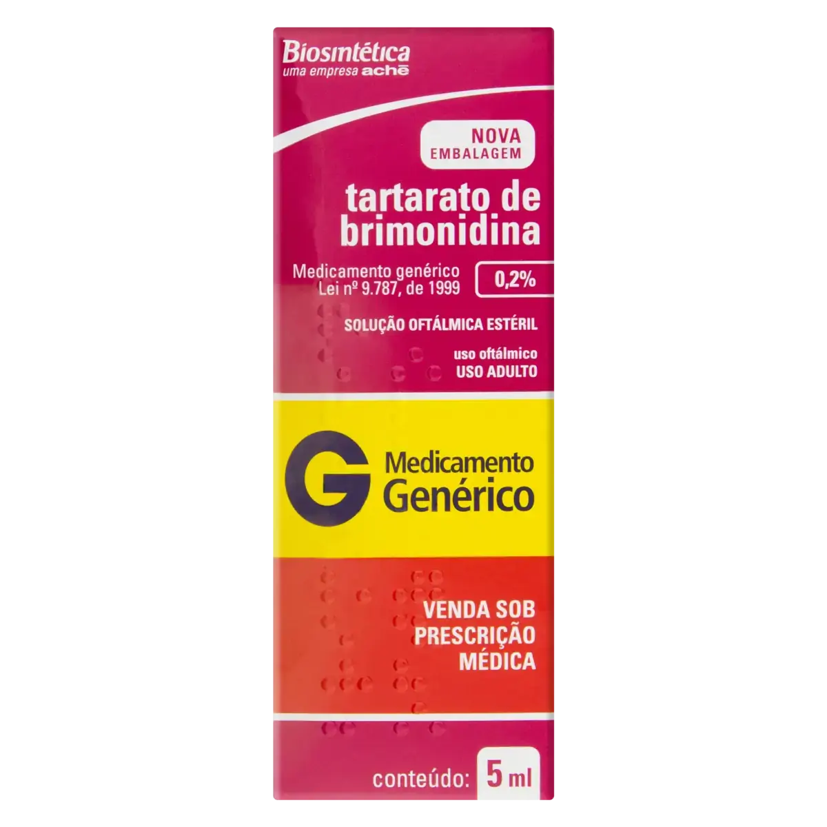 Tartarato De Brimonidina 0,2 Aché Caixa 5ml Solução Oftálmica